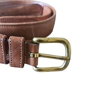 COACH Brown Cowhide & Brass Belt Men (38)